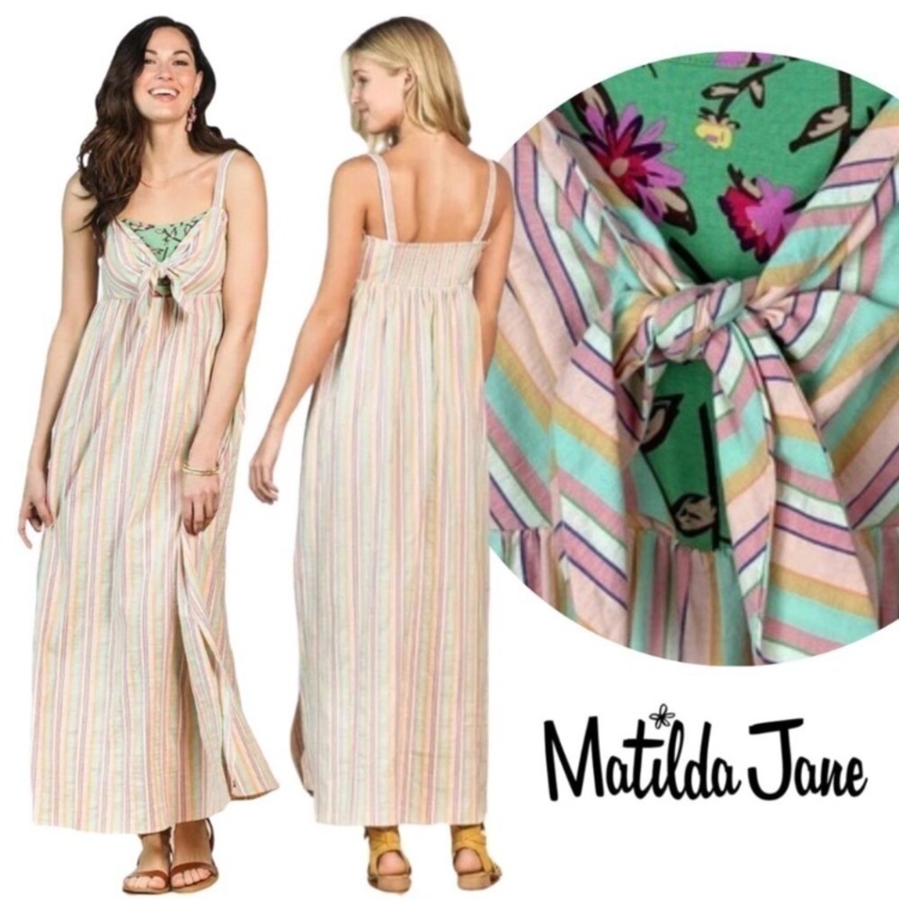 Matilda Jane No Baggage Striped Maxi Dress Sz S